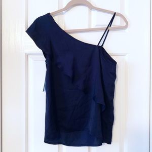 ⬇️⬇️Free Press Off Shoulder Asymmetric Ruffle Top